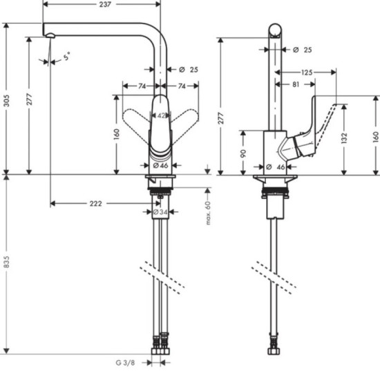 Кухонный смеситель Hansgrohe Focus 31817000