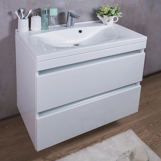 Тумба з умивальником Fancy Marble (Буль-Буль) Borneo 800 (Borneo 800 + 0608101) білий