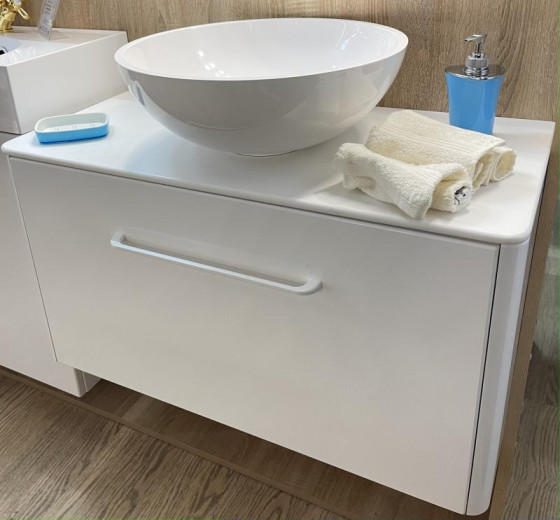 Тумба с умывальником Fancy Marble (Буль-Буль) Fiji 80 Mona белый