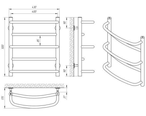 Рушникосушарка Laris Євромікс П5 400х500 (71207653)