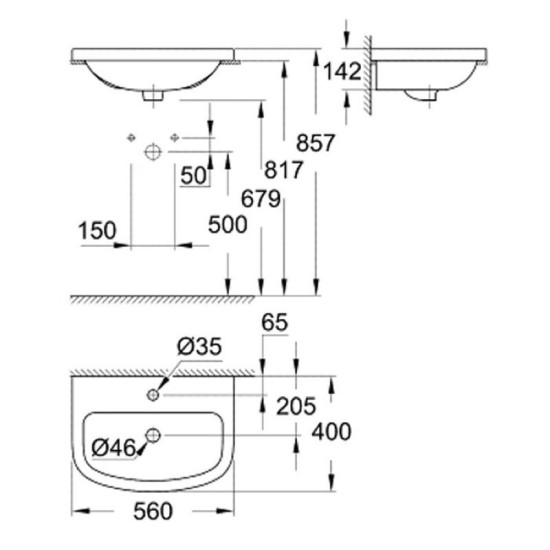 Раковина Grohe Bau Ceramic 39422000