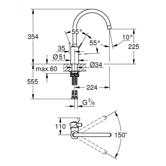 Grohe Eurosmart Cosmopolitan 32843002