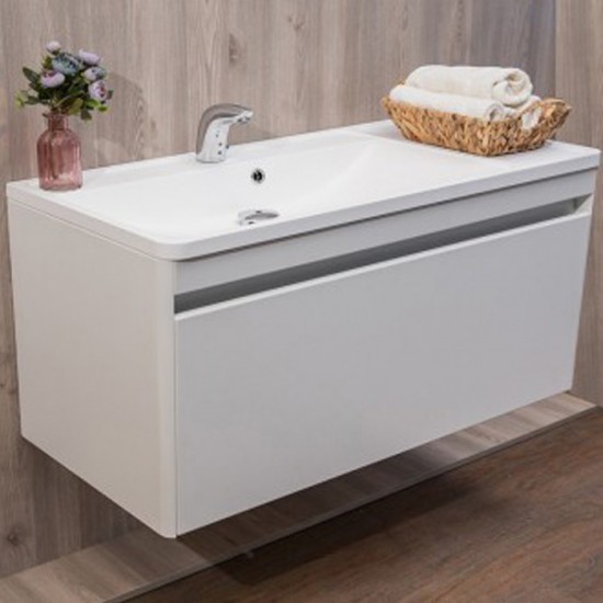 Тумба с умывальником Fancy Marble (Буль-Буль) Aspen белый