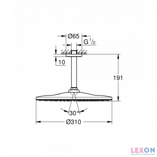 Верхній душ Grohe Rainshower Cosmopolitan 310 26560000