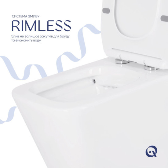 Унітаз-компакт Qtap Crow безободковий з сидінням Soft-close QT05222170W
