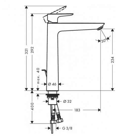 Смеситель для раковины Hansgrohe TALIS E 71716670