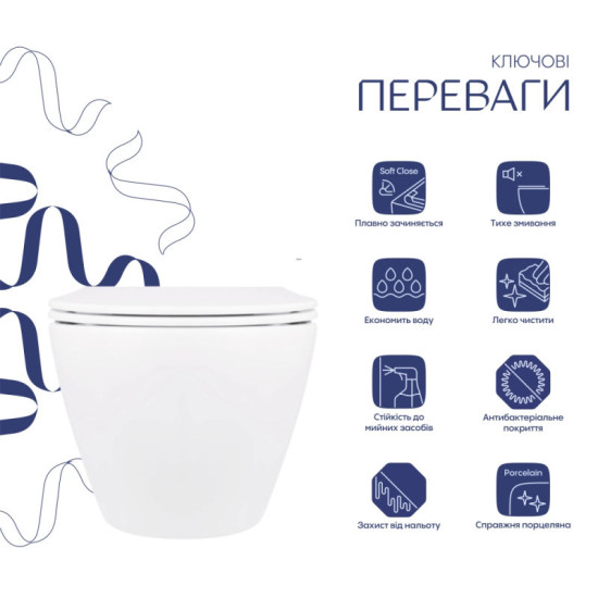 Унітаз підвісний Qtap Jay Soft-close QT07335176W