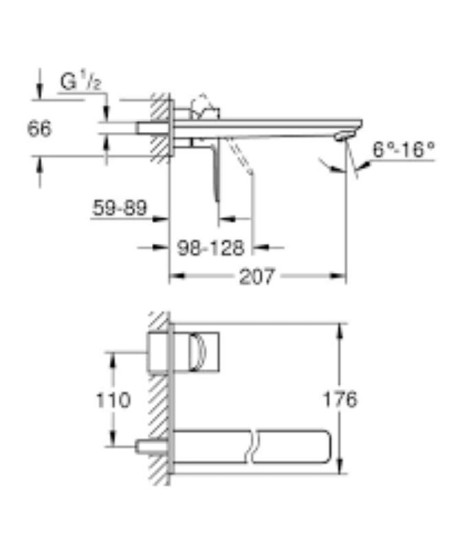 Смеситель для раковины скрытого монтажа Grohe Lineare 23444DC1