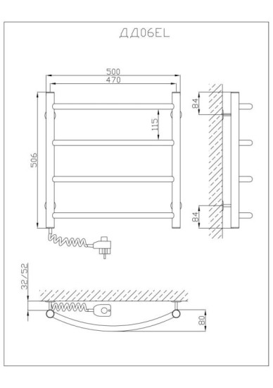 Рушникосушарка Kosser Дуга 500х500/4 EL