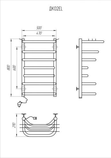 Рушникосушарка Kosser Канна 800х500/7 ЕL