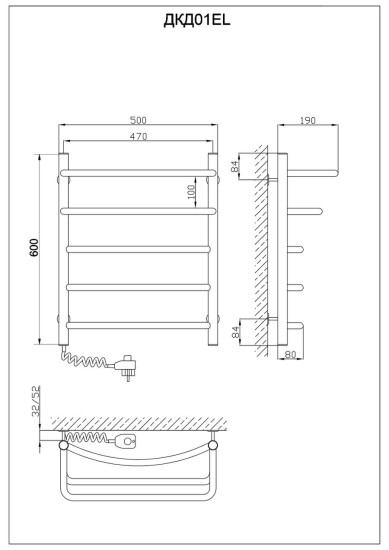 Полотенцесушитель Kosser Каскад Дуга 600x500/5 ЕL