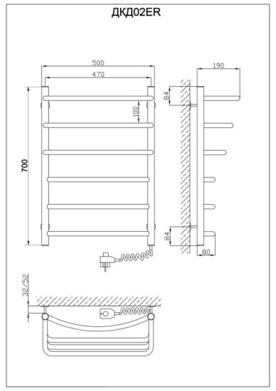 Рушникосушарка Kosser Каскад Дуга 700х500/6 ER