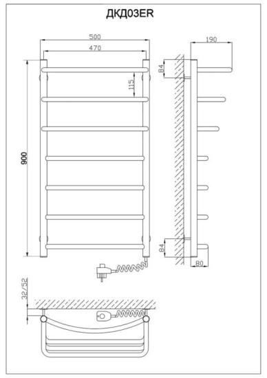 Рушникосушарка Kosser Каскад Дуга 900х500/7 ER