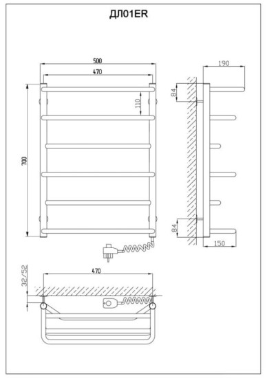 Рушникосушарка Kosser Лотос 700х500/6 ЕR