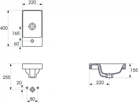 Тумба с умывальником Cersanit Moduo 40 S801-217 СЕТ B09 серая