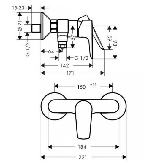 Змішувач для душу Hansgrohe Talis E 71760700