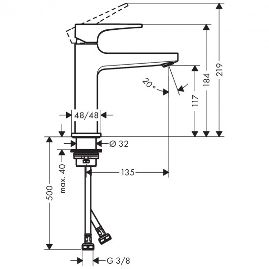 Смеситель для раковины Hansgrohe Metropol 32507990