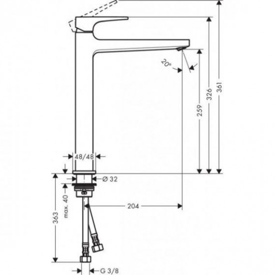 Смеситель для раковины Hansgrohe Metropol 32512700