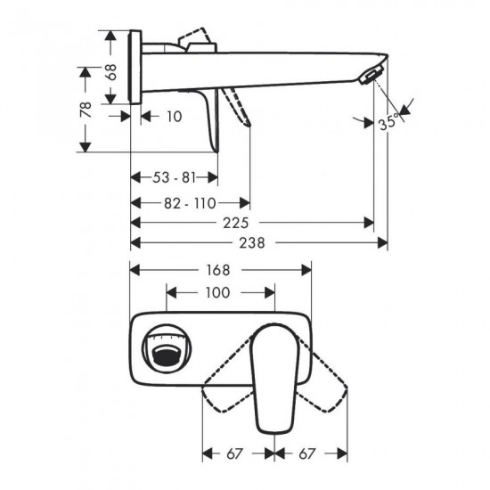 Смеситель для раковины скрытого монтажа Hansgrohe Talis E 71734700