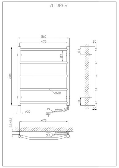 Рушникосушарка Kosser Трапеція 600х400/5 ЕR