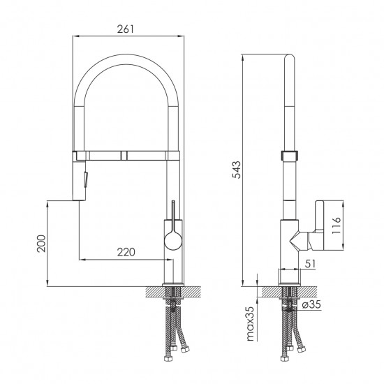 Кухонний змішувач Imprese Boa 55901