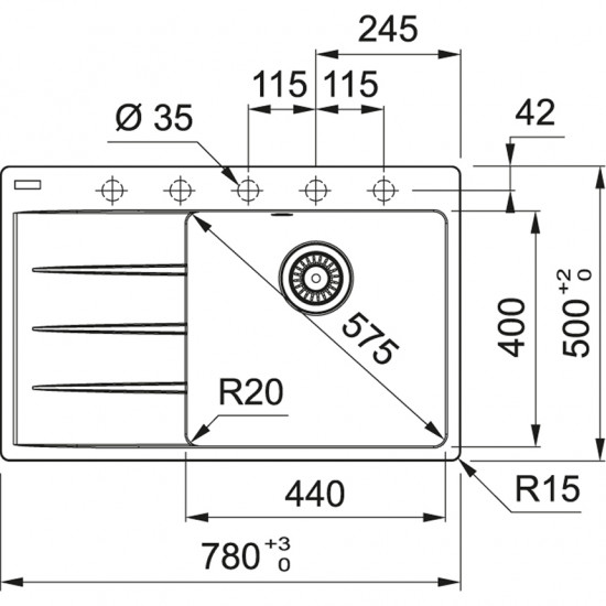 Кухонная мойка Franke CNG 611-78 TL оникс (114.0630.471)