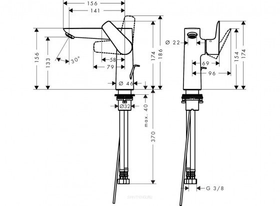 Смеситель для раковины Hansgrohe Talis E 71754670