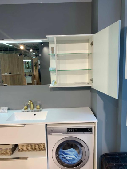 Дзеркальна шафа Fancy Marble (Буль-Буль) Vivara 1500 L біла