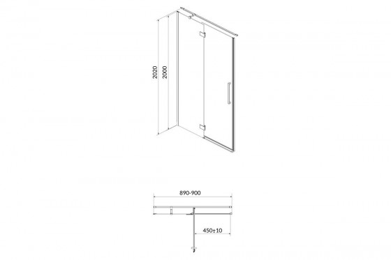 Душевые двери Cersanit 90x200 S159-005