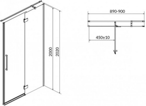 Душевые двери Cersanit 90x200 S159-006