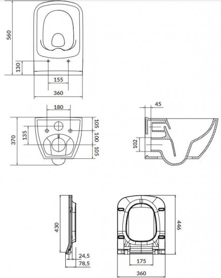 Унитаз подвесной Cersanit B245 VIRGO CLEAN ON S701-427