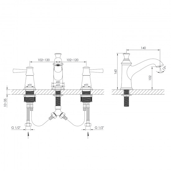 Змішувач для раковини Imprese Podzimu Ledove ZMK01170102