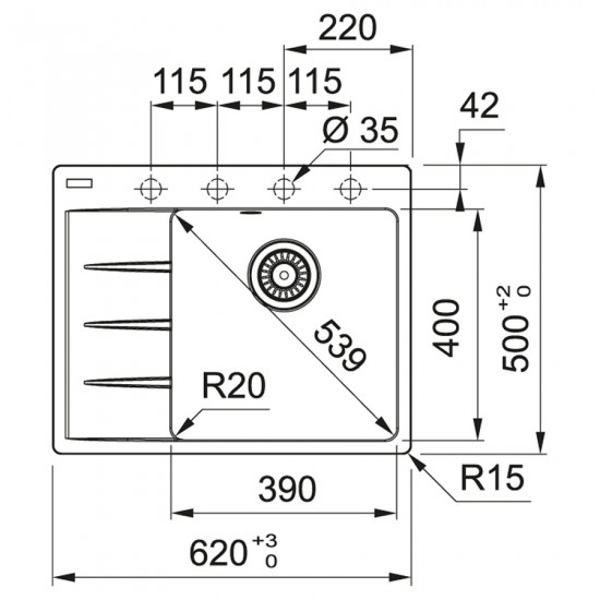 Кухонна мийка Franke Centro CNG 611-62 TL 114.0630.463 онікс