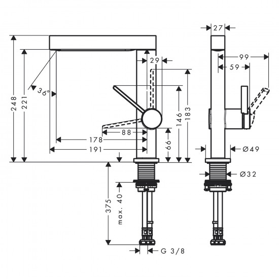 Змішувач для раковини Hansgrohe FINORIS (76060000)