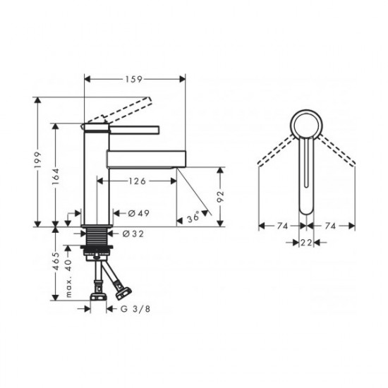 Смеситель для раковины Hansgrohe FINORIS (76010000)