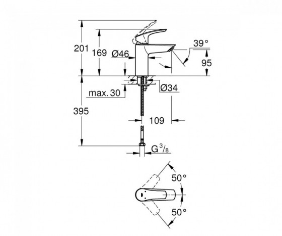 Смеситель для раковины Grohe Eurosmart 32467003