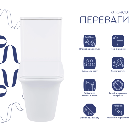 Унітаз-компакт Qtap Kalao безободковий з сидінням Soft-close QT08221213AW