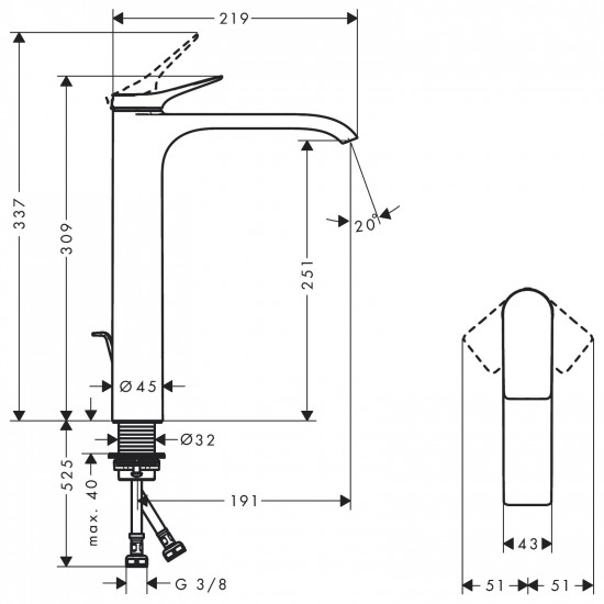 Змішувач для раковини Hansgrohe Vivenis 75040670