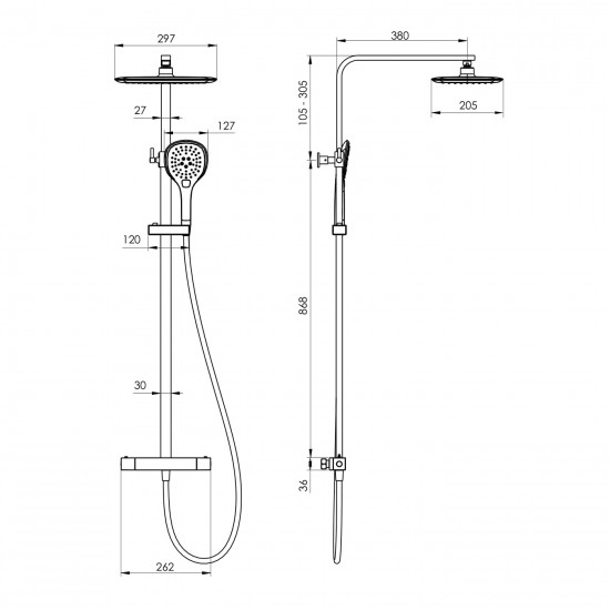 Душевая система Imprese Centrum LT T-15300LT