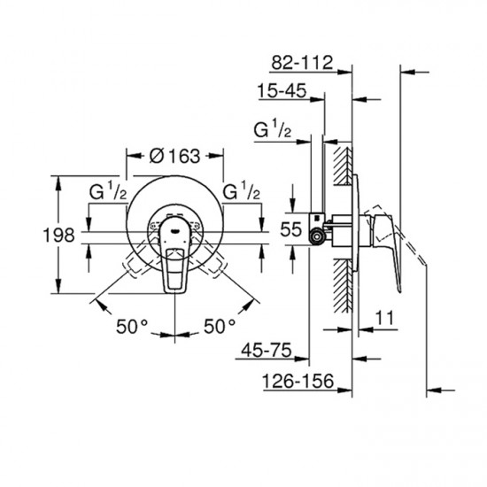 Смеситель скрытого монтажа для душа Grohe BauLoop New 29080001