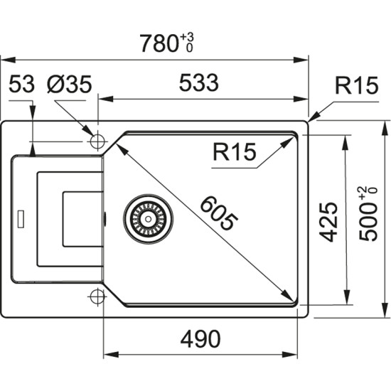 Кухонна мийка Franke UBG 611-78 XL (114.0701.803) чорний матовий