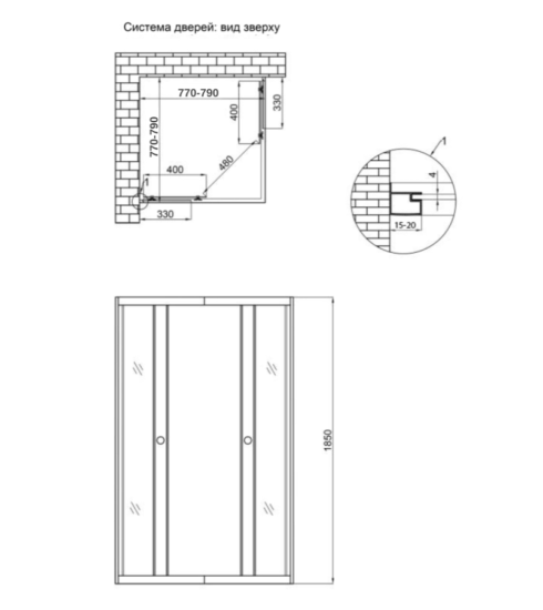 Душова кабіна Lidz Wawel SC80x80.SAT.LOW.GR, скло тоноване 4 мм без піддону