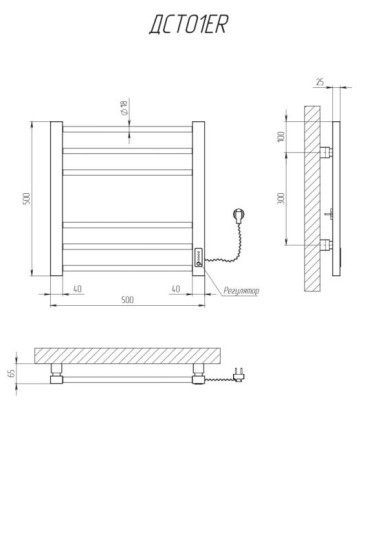 Рушникосушарка Kosser Степ 500х500/6 ER чорний