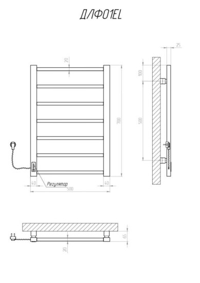 Рушникосушарка Kosser Лофт 700х500/7 EL чорний