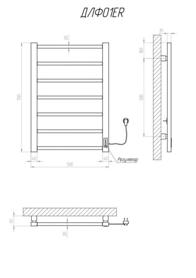 Рушникосушарка Kosser Лофт 700х500/7 ER чорний