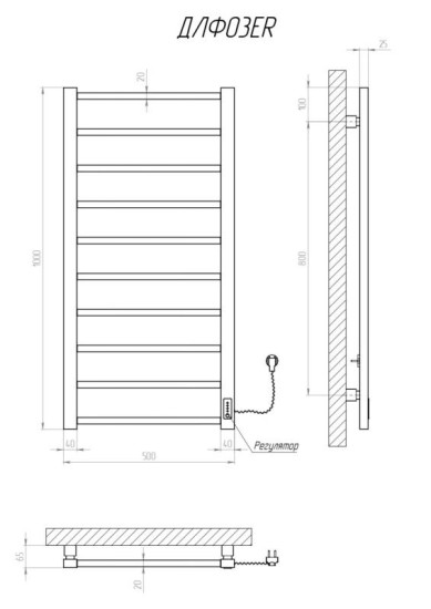 Рушникосушарка Kosser Лофт 1000х500/10 ER чорний
