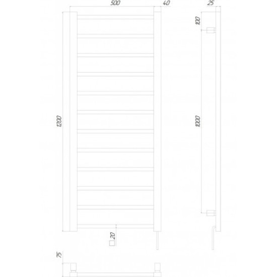 Рушникосушарка Kosser Лофт 1200х500/12 EL чорний