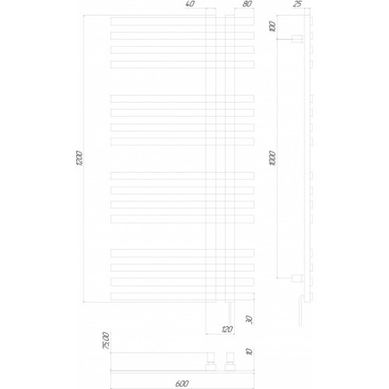Рушникосушарка Kosser Браш 1200х600 EL чорний