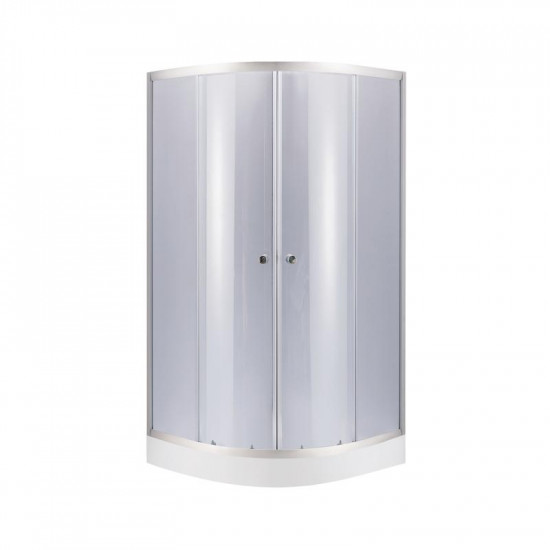 Душова кабіна Lidz Latwa SC80x80.SAT.LOW.GR, скло тоноване 4 мм + піддон Kupala