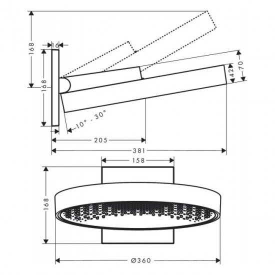 Верхній душ Hansgrohe Rainfinity 26230000